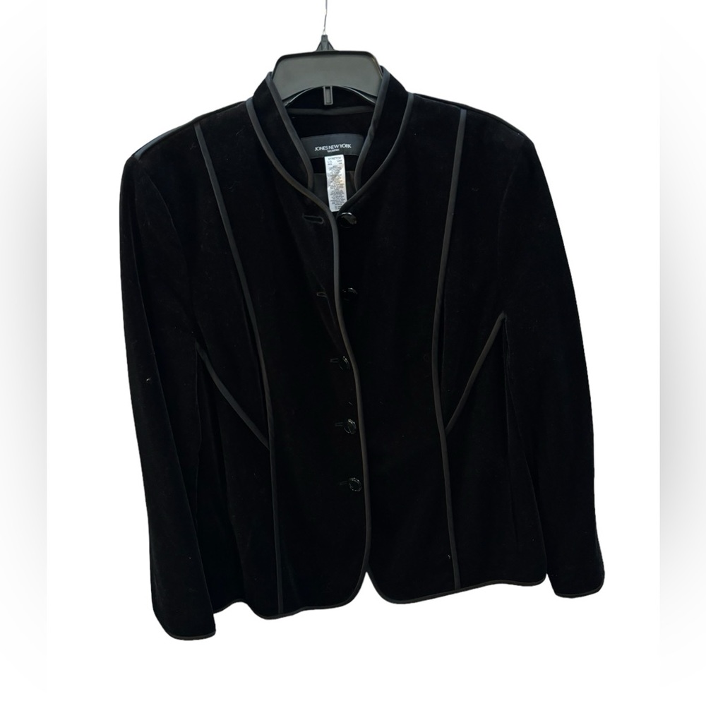 Jones New York Black Velvet Suit Jacket/Blazer Size 14W‎